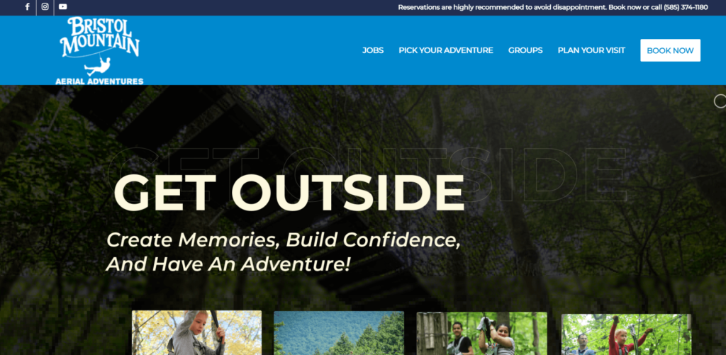 Homepage of The Bristol Mountain Aerial Adventure Park / bristolmountainadventures.com
