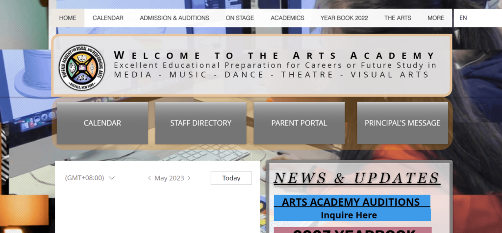 Homepage of the Buffalo Academy for Visual and Performing Arts / buffaloartsacademy.org