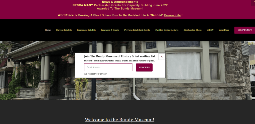 Homepage of the Bundy Museum of History and Art / bundymuseum.org