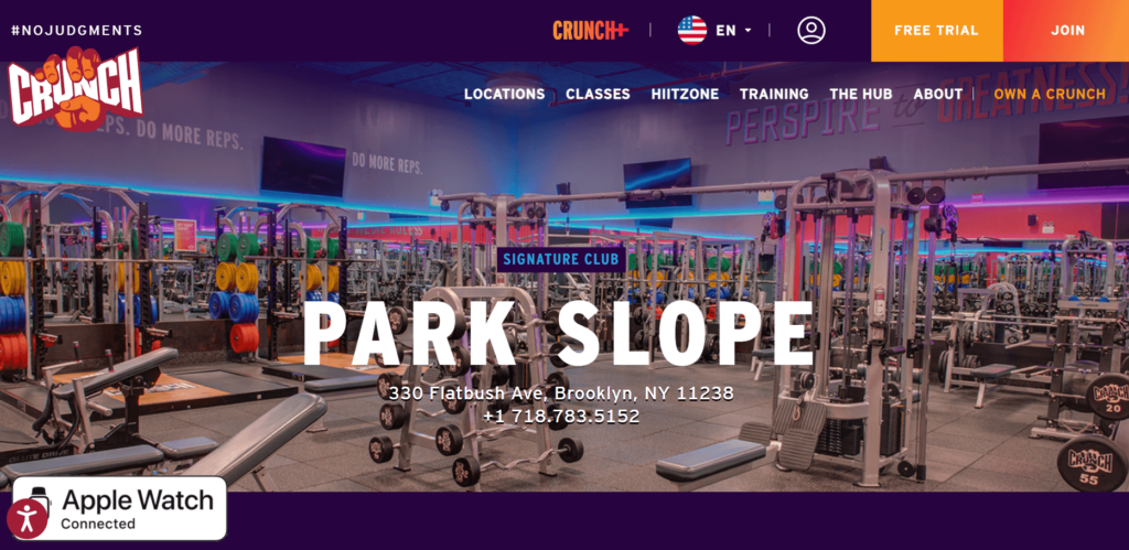 Homepage of Crunch Fitness - Park Slope / www.crunch.com/locations/park-slope