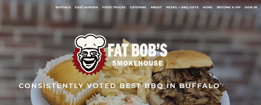 Homepage of the Fat Bob's Smokehouse website /
Link: https://www.fatbobs.com/