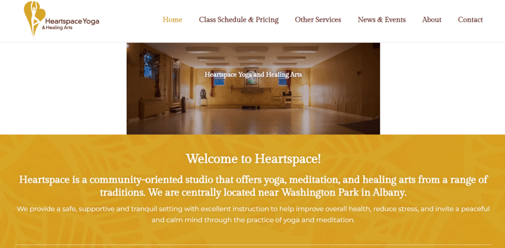 Homepage of the Heartspace Yoga and Healing Arts / heartspacealbany.com