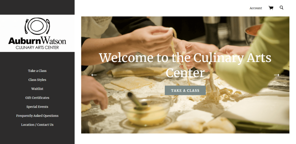 Homepage of Culinary Art Center website / culinaryartscenter.org
