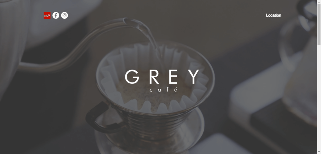 Homepage of GREY Café website / greycafeny.com 