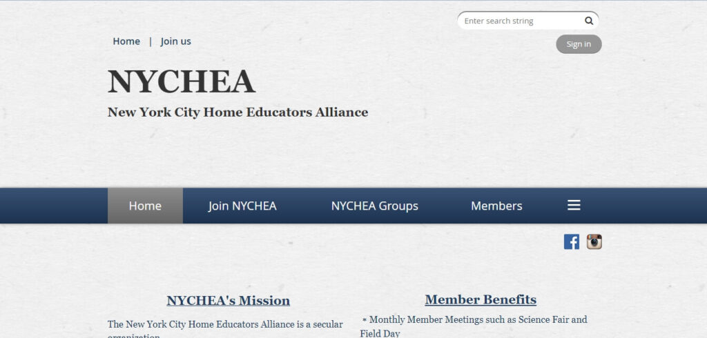 Homepage of NYCHEA / Link: https://www.nychea.org/