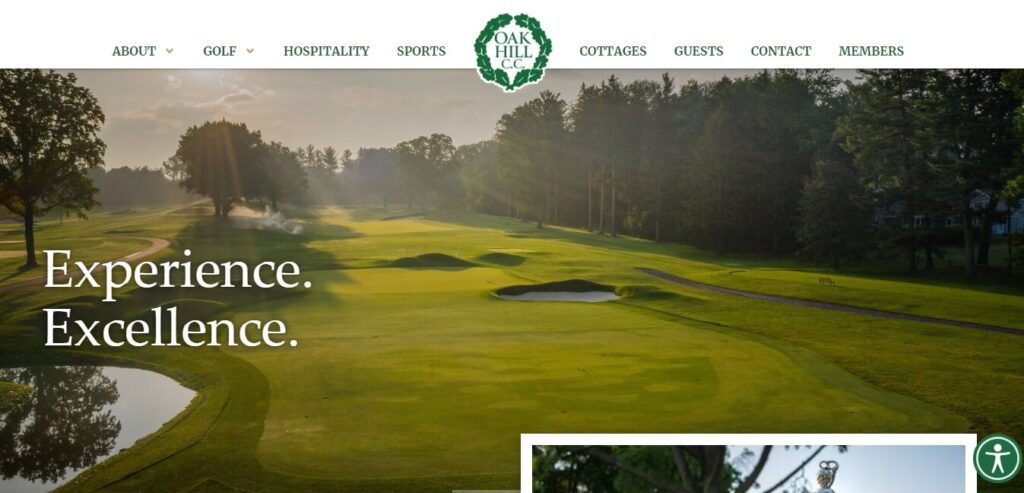 Homepage of Oak Hill Country Club / Link: https://oakhillcc.com/