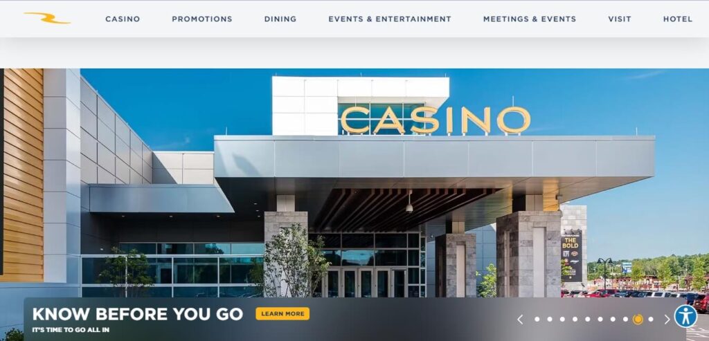 Homepage of River Casino and Resort / Link: https://www.riverscasino.com/schenectady