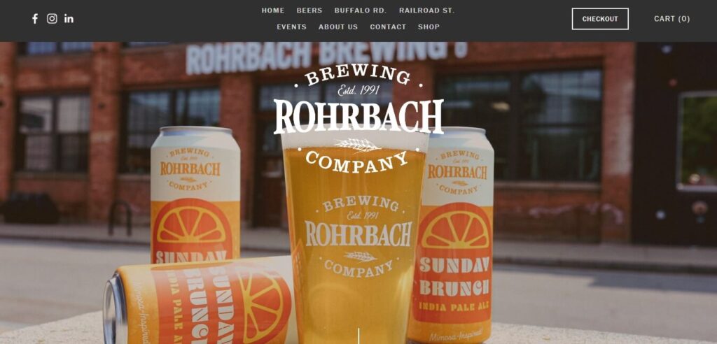 Homepage of Rohrbach Brewing Company / Link: https://www.rohrbachs.com/