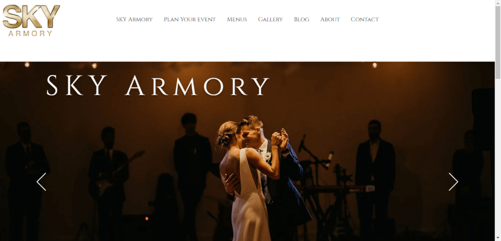 Homepage of Sky Amory website / skyarmory.com 