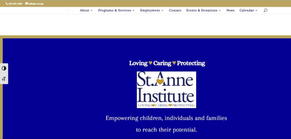 Homepage of St Anne Institute / Link: https://stanneinstitute.org/