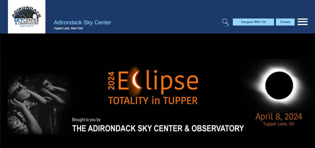 Homepage of The Adirondack Sky Center and Observatory / Link: https://www.adirondackskycenter.org/