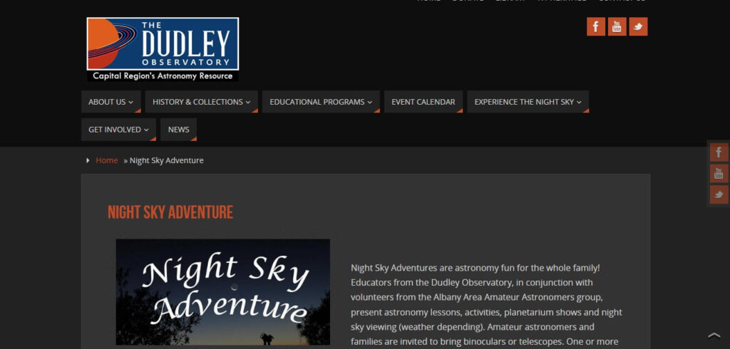Homepage of The Dudley Observatory / Link: http://dudleyobservatory.org/