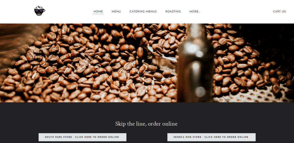 Homepage of Undergrounds Coffee House and Roastery website / undergroundscoffeebuffalo.com 