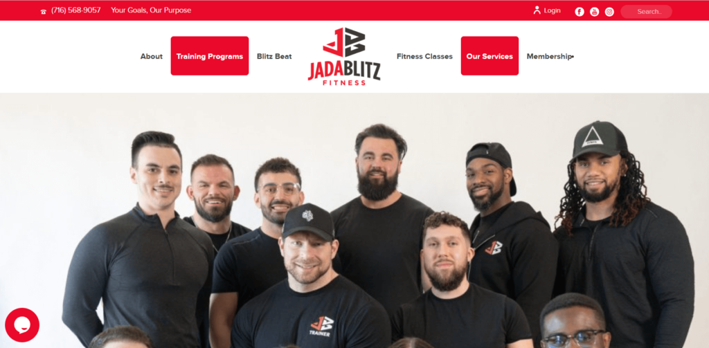 Homepage of the Jada Blitz Training / jadablitzfitness.com