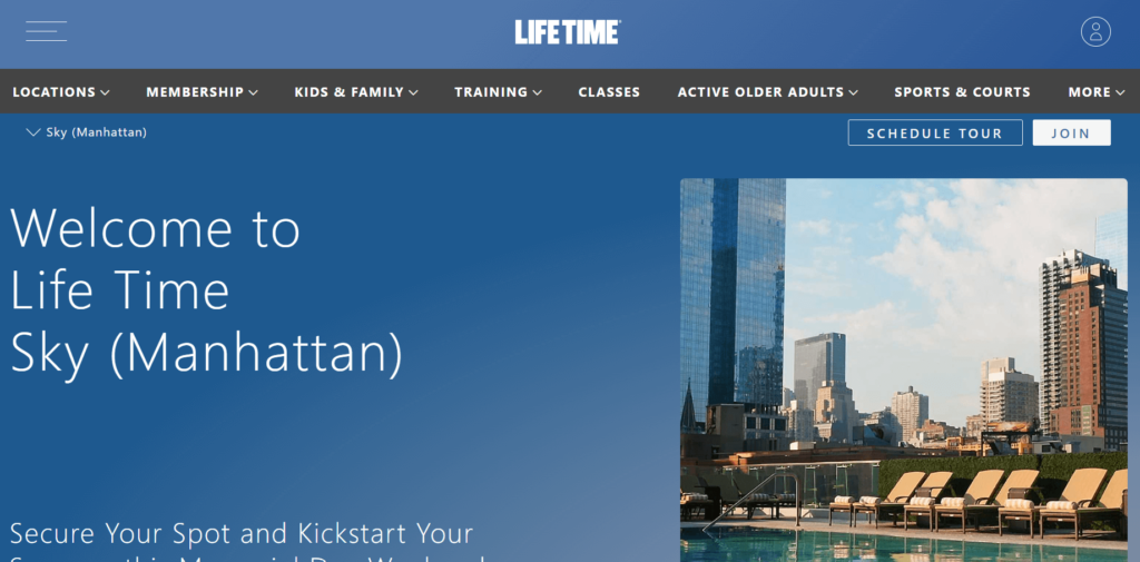 Homepaga of the Life Time Athletic at Sky - Manhattan / lifetime.life