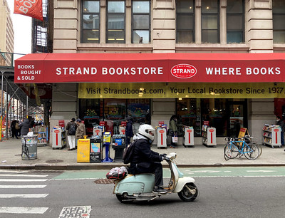 Outside view of Strand Book Store / Flickr / Shalom Stavsky 
Link: https://flic.kr/p/2ncRWBC 
