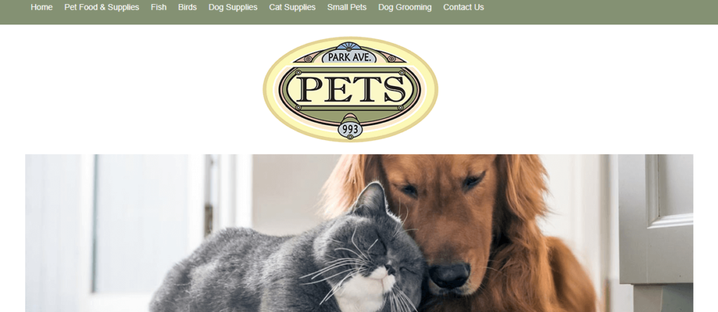 Homepage of the Park Avenue Pets website /
Link: https://parkavepetsonmonroe.com/