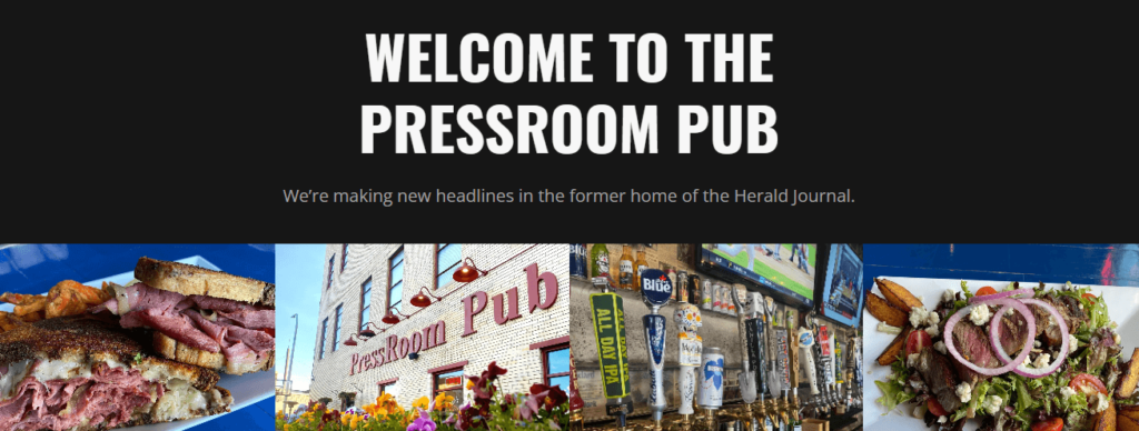 Homepage of the PressRoom Pub website /
Link: https://pressroompub.com/