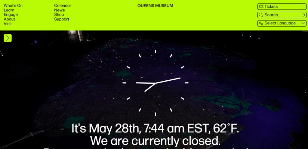 Homepage of the Queens Museum / queensmuseum.org