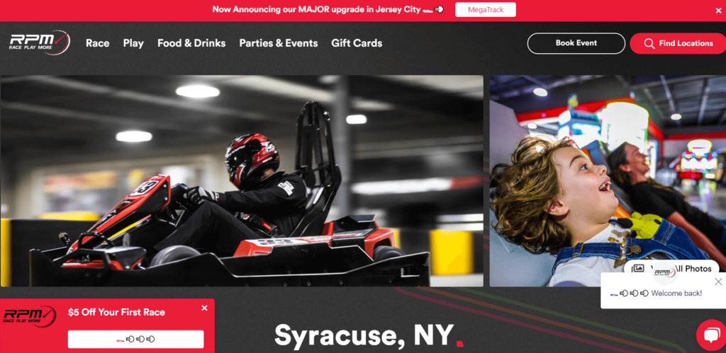Homepage of RPM Raceway / rpmraceway.com