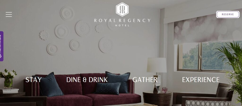 Homepage of Royal Regency Hotel website
Link: https://www.royalregencyhotelny.com/