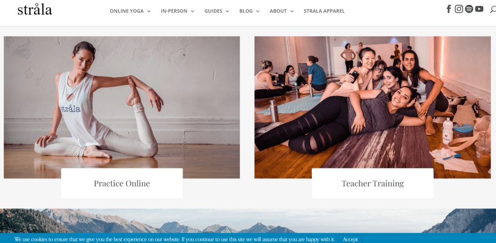 Homepage of the Strala Yoga / stralayoga.com