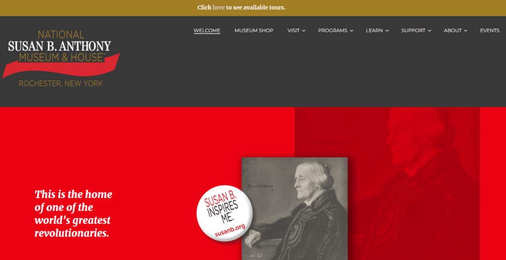 Homepage of the Susan B. Anthony Museum & House / susanb.org