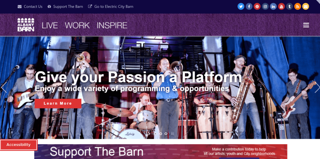 Homepage of The Albany Barn / albanybarn.org
