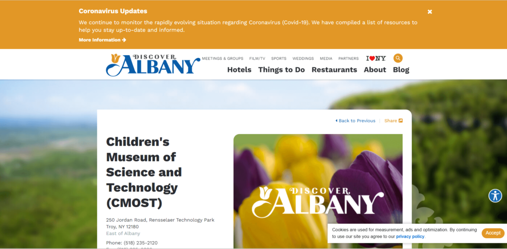 Homepage of The Children's Museum of Science and Technology (CMOST) / albany.org