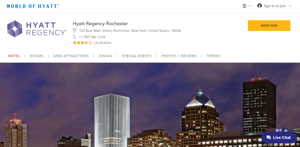Homepage of The Hyatt Regency Rochester / hyatt.com