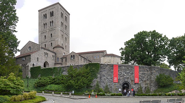 Exterior view of The Met Cloisters / Wikipedia / Christopher Down
Link: https://en.wikipedia.org/wiki/The_Cloisters#/media/File:The_Met_Cloisters.jpg 
