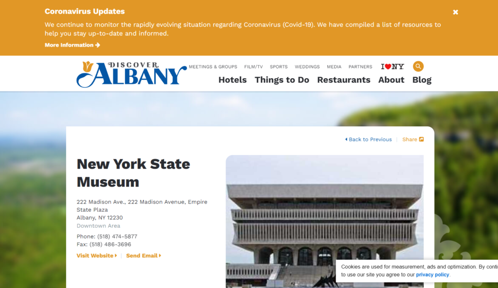 Homepage of The New York State Museum / albany.org