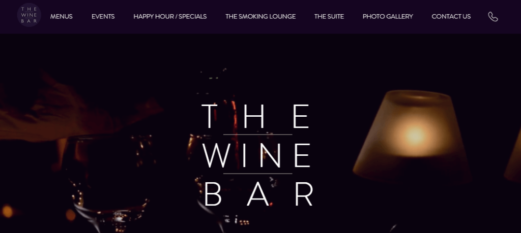Homepage of The Wine Bar website /
Link: https://www.thewinebarofsaratoga.com/
