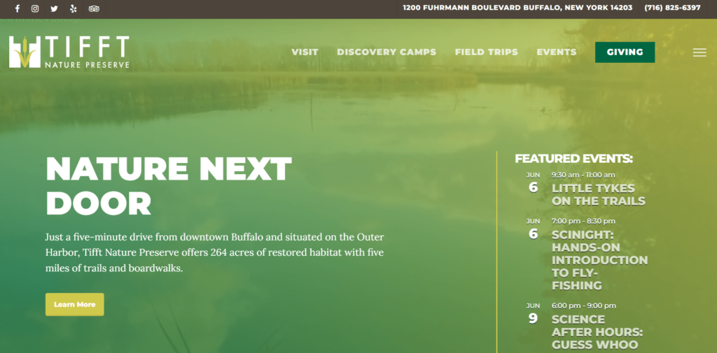 Homepage of the Tifft Nature Preserve / tifft.org