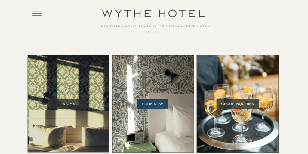 Homepage of the Wythe Hotel / wythehotel.com