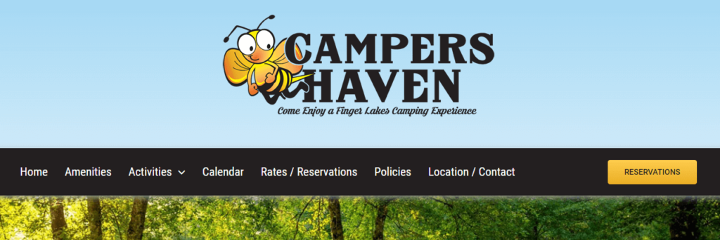 Homepage of the Campers Haven website /
Link: https://campershavenllc.com/