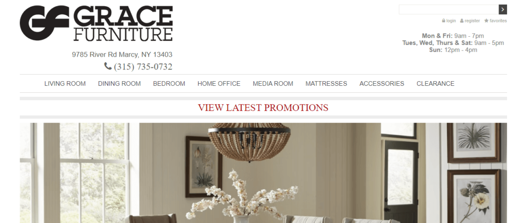 Homepage of the Grace Furniture website /
Link: https://www.gracefurniture.com/