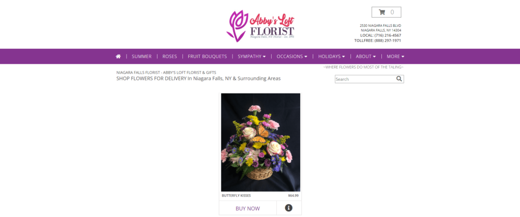 Homepage of Abby's Loft Florist website / abbysloftflorist.com

Link: http://abbysloftflorist.com/
