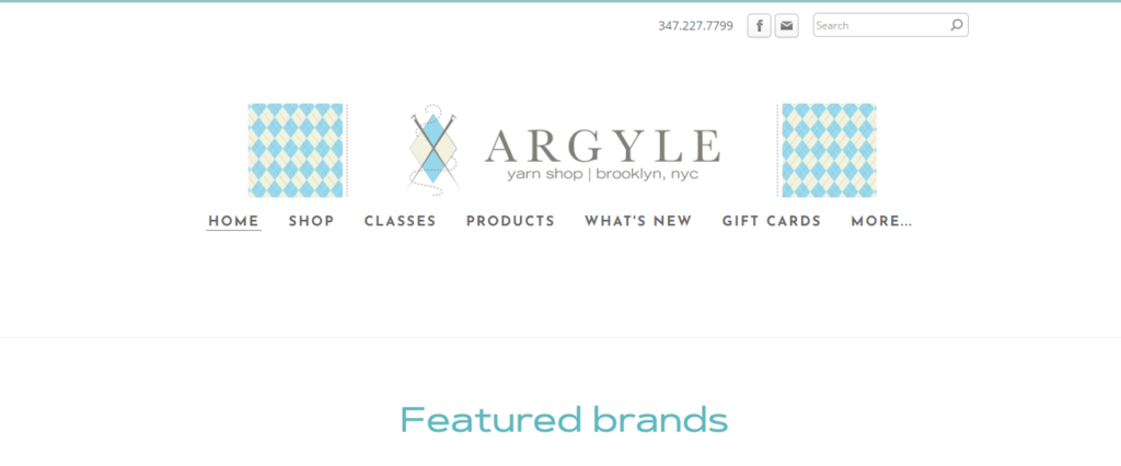 Homepage of Argyle Yarn Shop website / argyleyarnshop.com/index.html

Link:https://www.argyleyarnshop.com/index.html