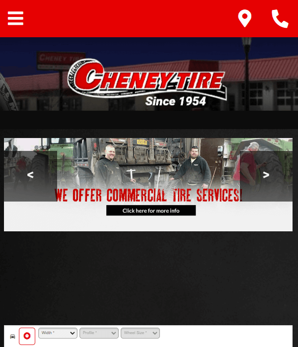 Homepage of Cheney Tire website / cheneytire.com

Link: https://www.cheneytire.com/