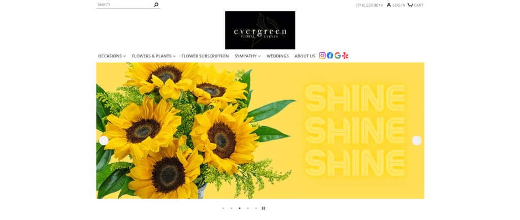 Homepage of Evergreen Floral website / evergreenflorals.net

Link: https://www.evergreenflorals.net/
