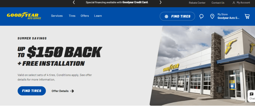 Homepage of Goodyear Auto Service website / goodyearautoservice.com

Link: https://www.goodyearautoservice.com/
