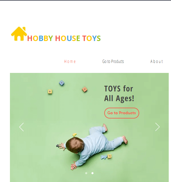 Homepage of Hobby House Toys website / hobbyhousetoys.com

Link: https://www.hobbyhousetoys.com/