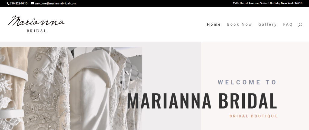 Homepage of Marianna Bridal website / mariannabridal.com

Link: https://mariannabridal.com/
