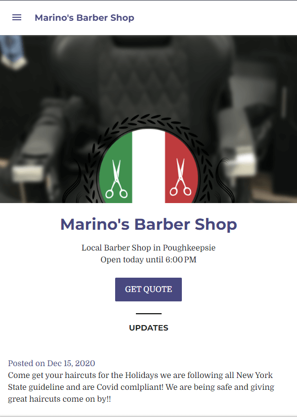 Homepage of Marino's Barber Shop website / marinos-barber-shop

Link: http://marinos-barber-shop.business.site/