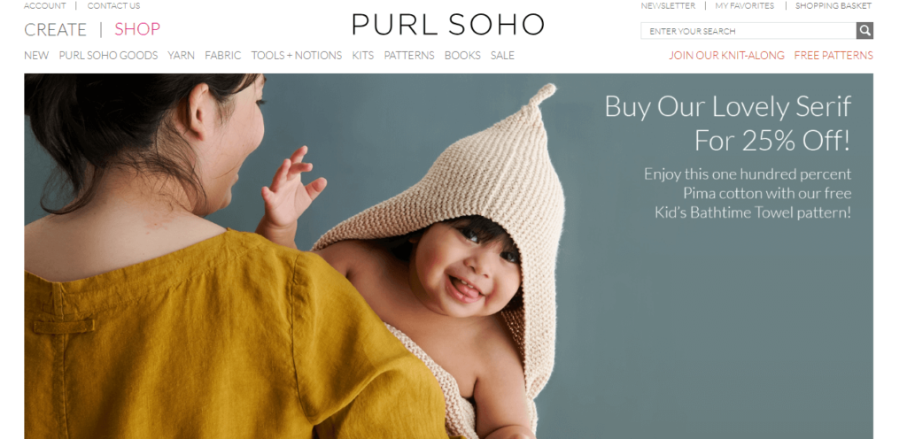Homepage of Purl Soho website / purlsoho.com


Link: https://www.purlsoho.com/
