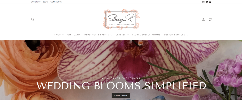 Homepage of Stacy K Floral website / stacykfloral.com

Link: https://stacykfloral.com/
