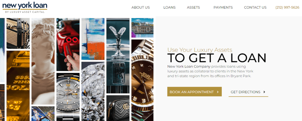 Homepage of the New York Loan Company website /
Link: https://newyorkloan.com/