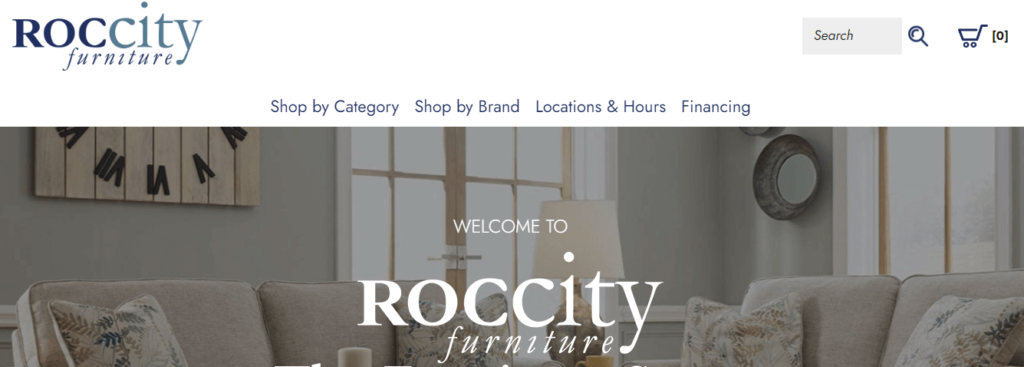 Homepage of the RocCity Furniture website /
Link: https://www.roccityfurniture.com/